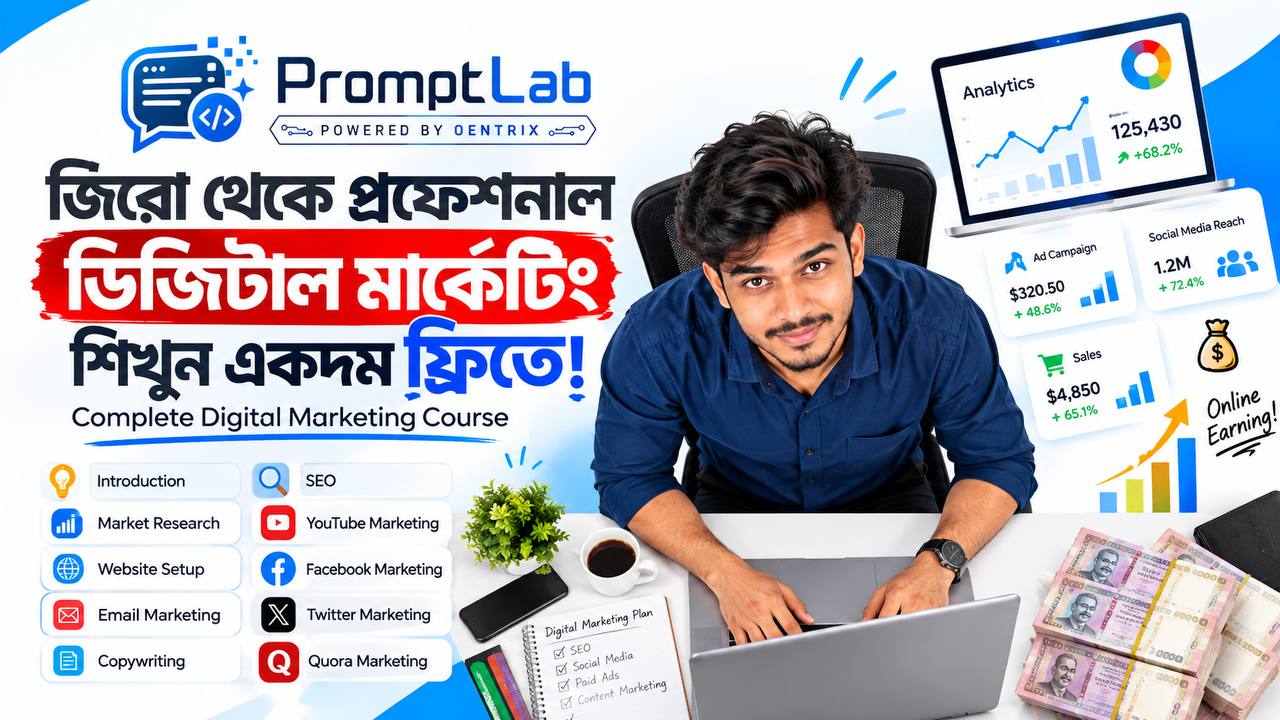 জিরো থেকে প্রফেশনাল ডিজিটাল মার্কেটিং শিখুন ফ্রিতে | Complete Digital Marketing Course